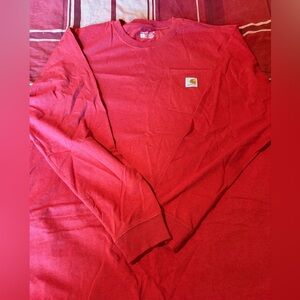 Carhartt Men's Vibrant Red Long Sleeve Tee